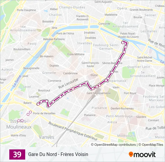 39 Bus Line Map