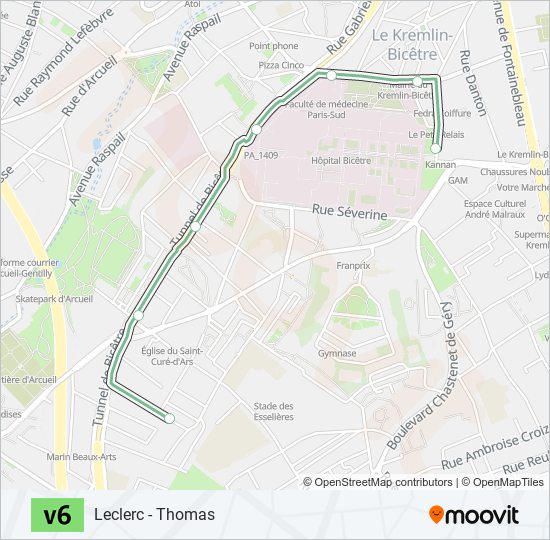 V6 bus Line Map