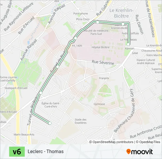 V6 Bus Line Map