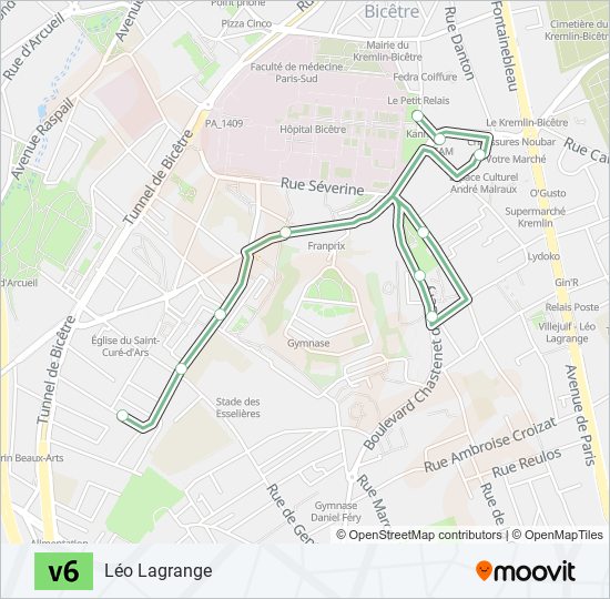 V6 bus Line Map