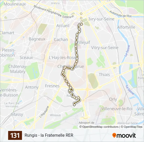 131 Bus Line Map