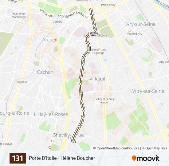 131 Bus Line Map