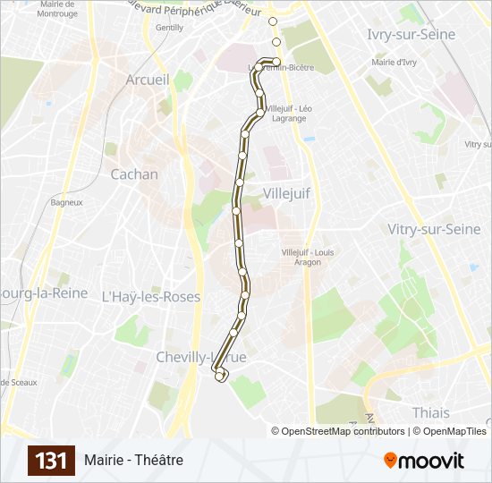 131 Bus Line Map