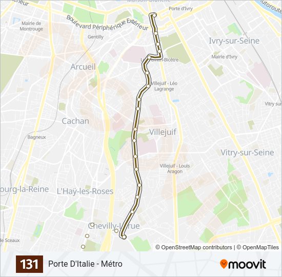 131 Bus Line Map