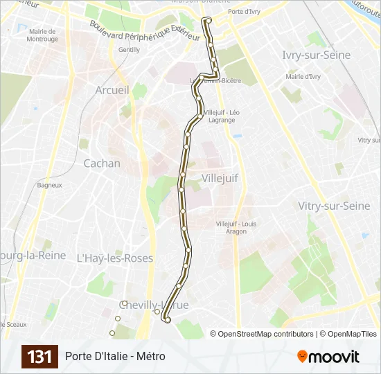131 Bus Line Map
