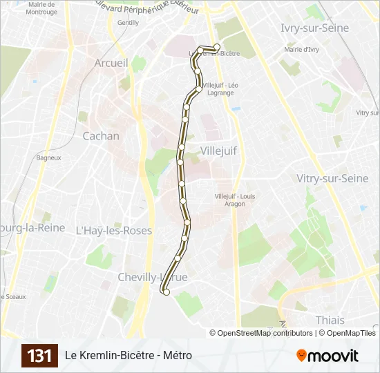 131 Bus Line Map