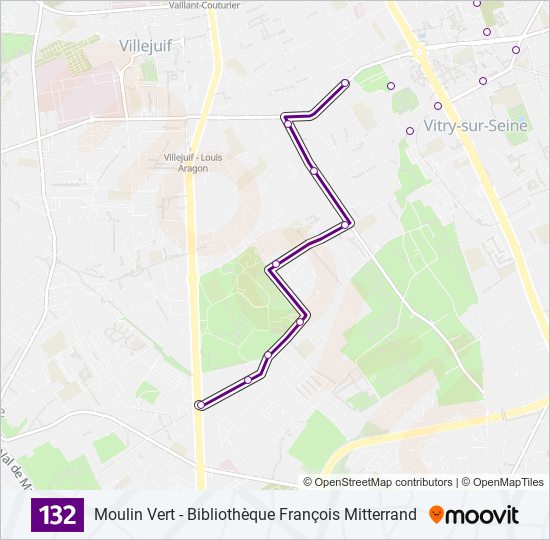 Mapa de 132 de autobús