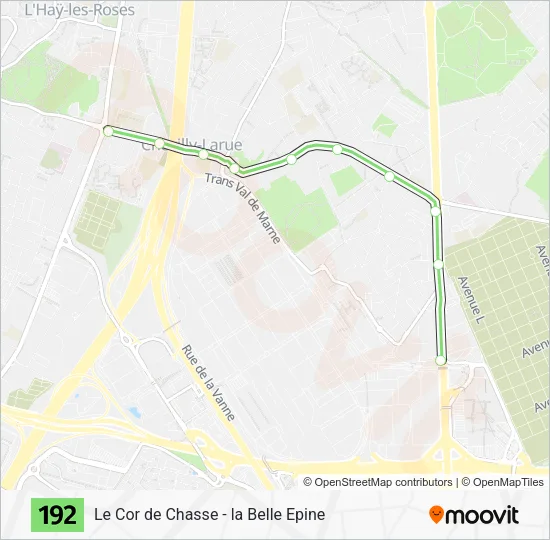 Plan de la ligne 192 de bus