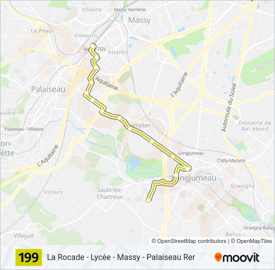 Plan de la ligne 199 de bus