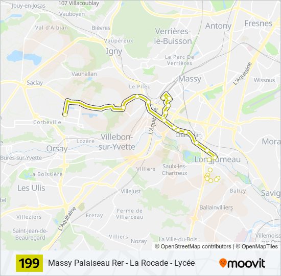 Plan de la ligne 199 de bus