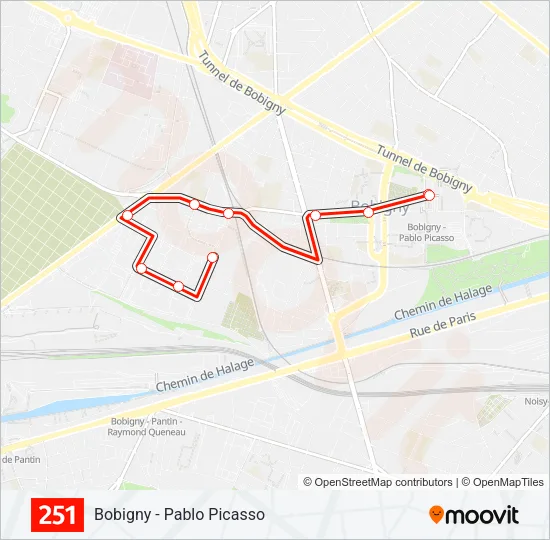 251 Bus Line Map