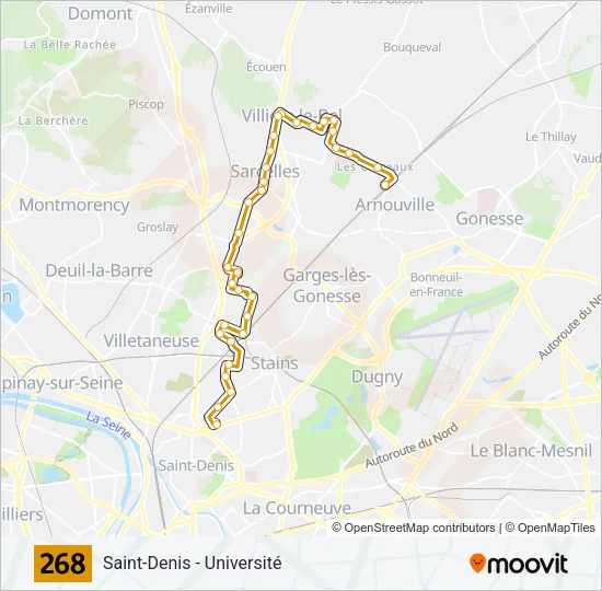268 Bus Line Map