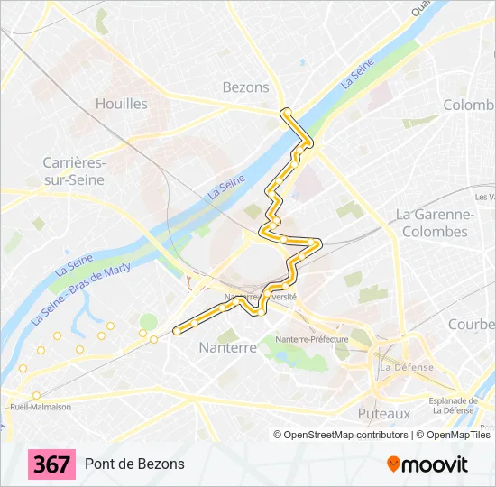 Plan de la ligne 367 de bus