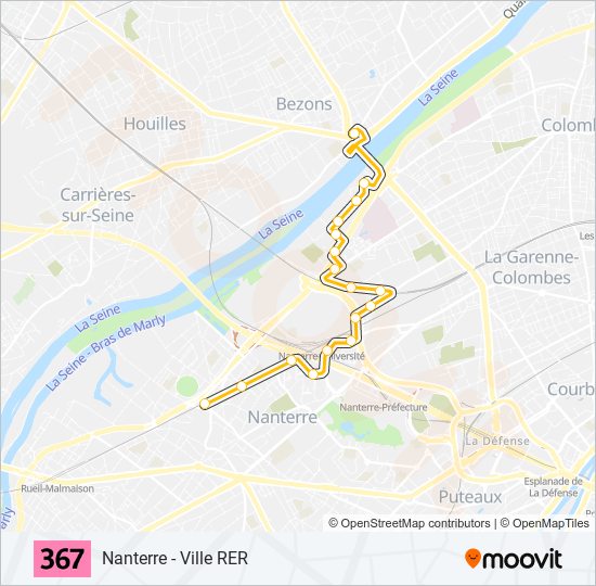 Plan de la ligne 367 de bus