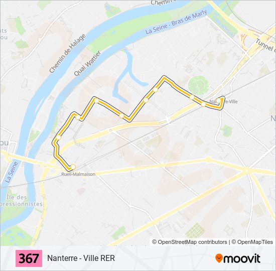 367 bus Line Map