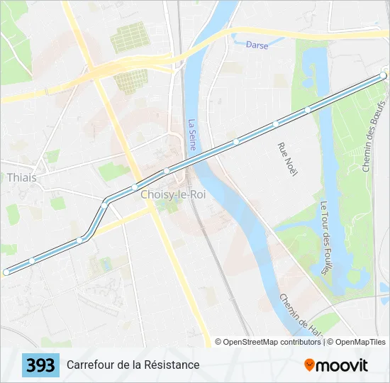 393 Bus Line Map