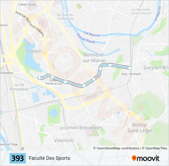 393 Bus Line Map