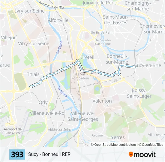393 Bus Line Map