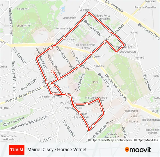 TUVIM Bus Line Map