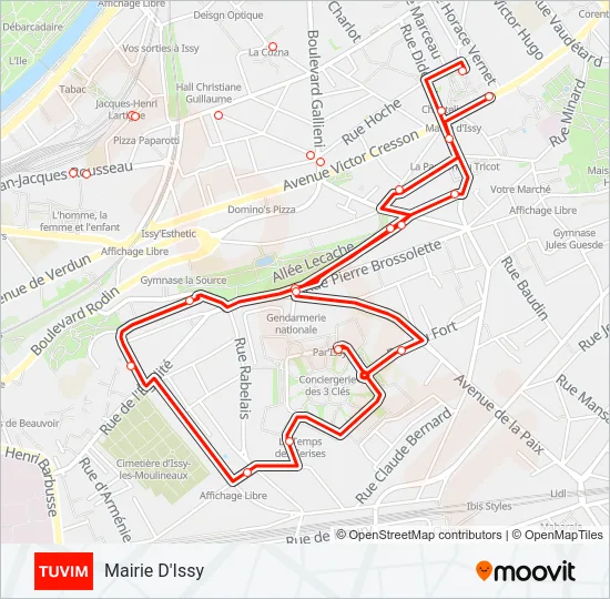 TUVIM Bus Line Map