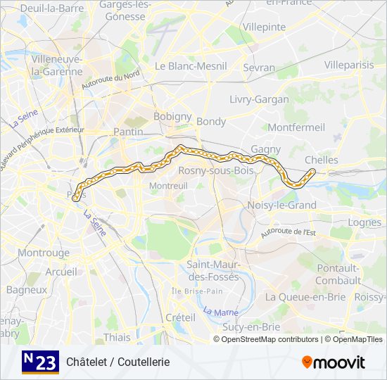 n23 Route: Schedules, Stops & Maps - Châtelet / Coutellerie (Updated)
