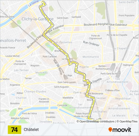74 Bus Line Map