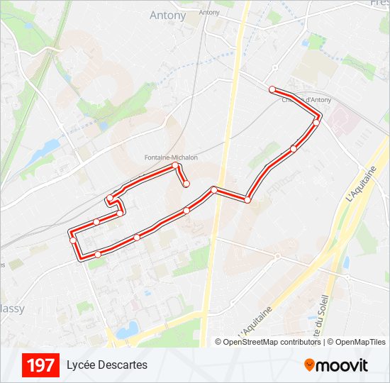 197 bus Line Map