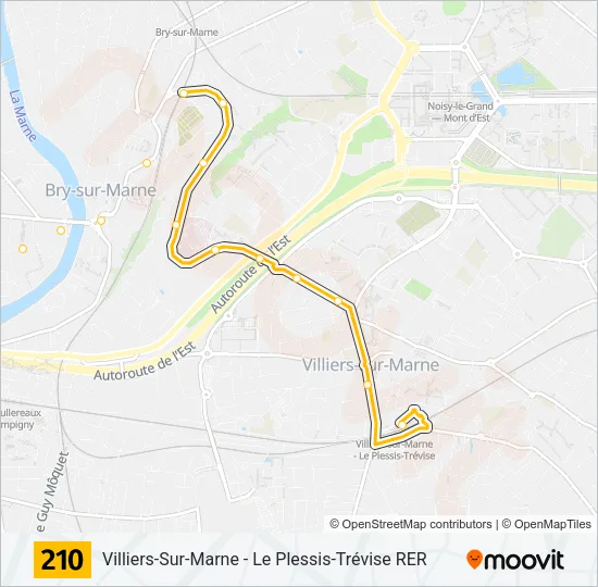 210 Bus Line Map