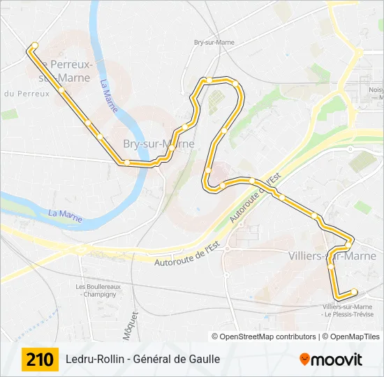 210 Bus Line Map