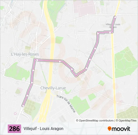 286 Bus Line Map