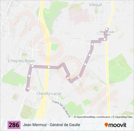 286 Bus Line Map