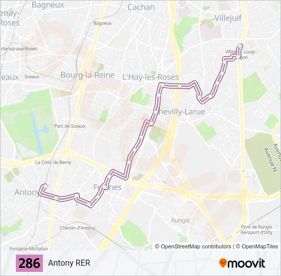 286 Bus Line Map