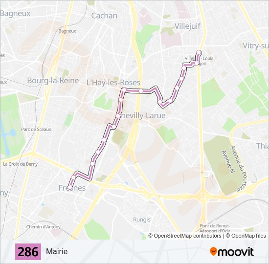 286 Bus Line Map