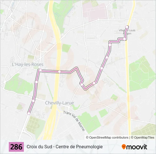 286 Bus Line Map
