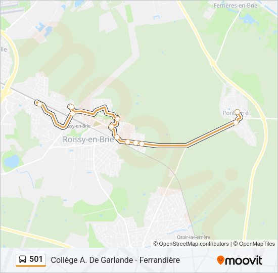 501 Bus Line Map