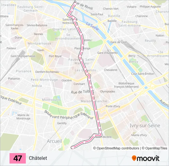 47 Bus Line Map
