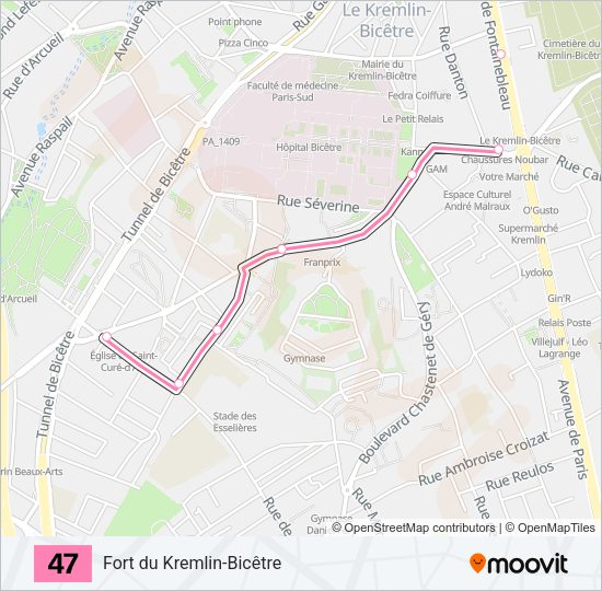 47 Bus Line Map