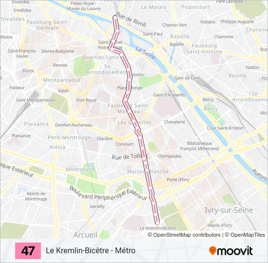 47 Bus Line Map
