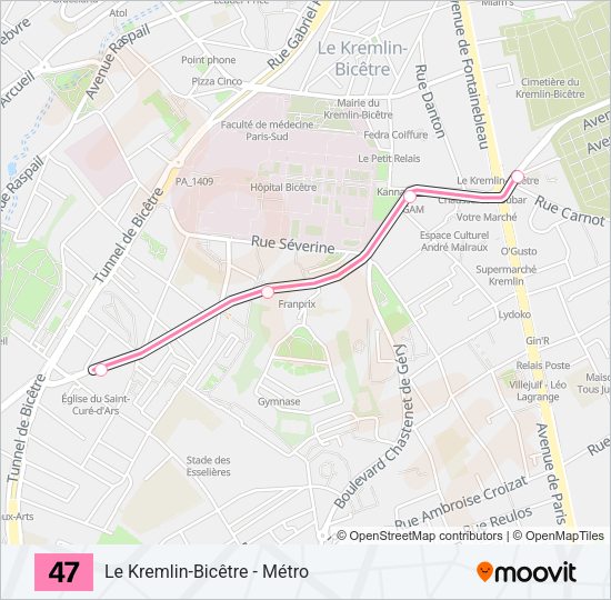 47 Bus Line Map