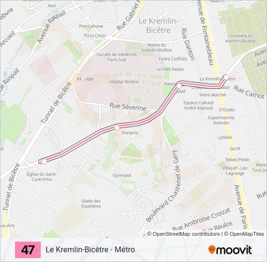47 Bus Line Map