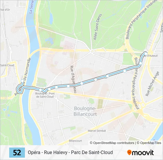 52 Bus Line Map