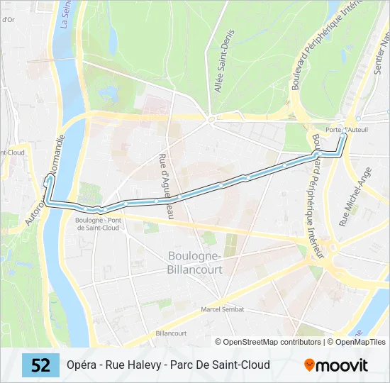 52 Bus Line Map