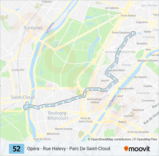 52 Bus Line Map