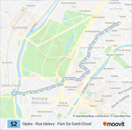 52 bus Line Map