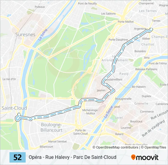 52 Bus Line Map
