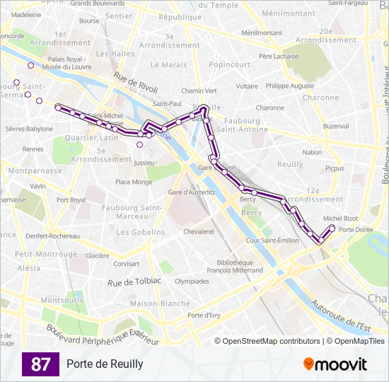 87 Bus Line Map