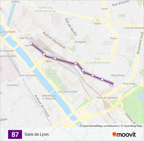 87 Bus Line Map