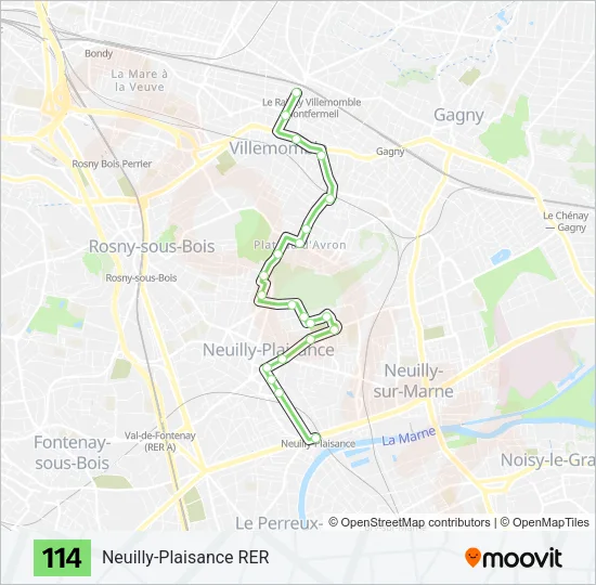 114 Bus Line Map