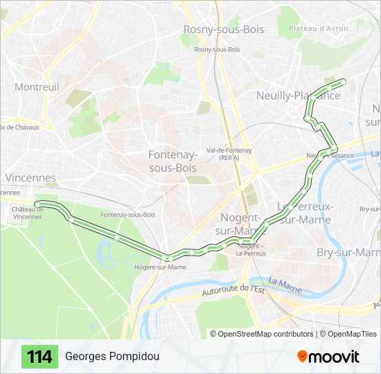 114 Bus Line Map