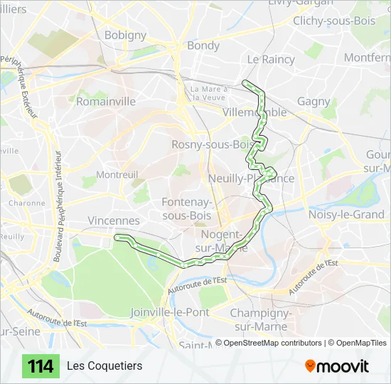 114 Bus Line Map